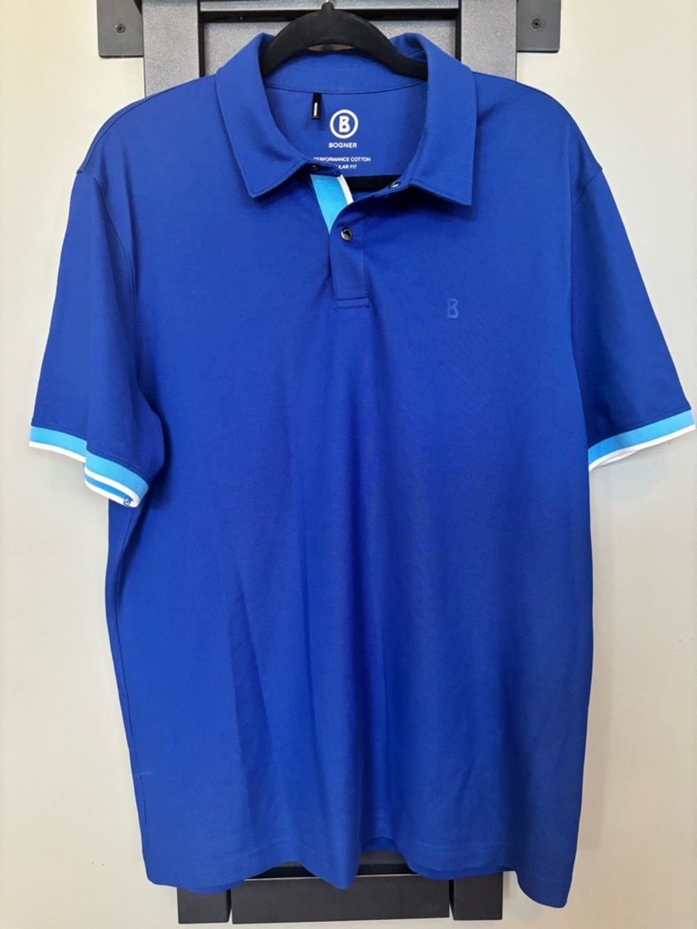 Bogner Performance Cotton Regular Fit Polo Shirt Men’s XL Royal Blue Golf